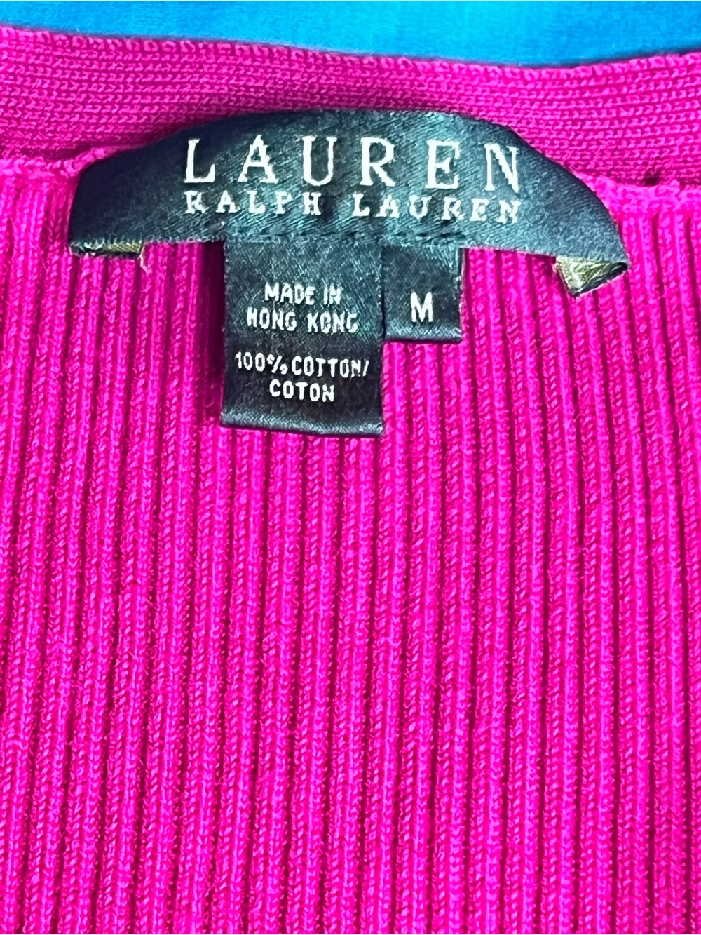 Lauren Ralph Lauren Made in Hong Kong Vintage Pink Cardigan M - Picture 6 of 14